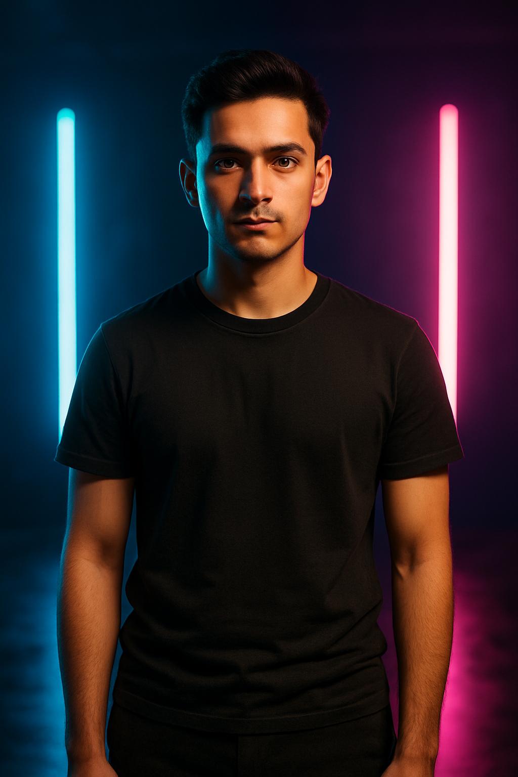Studio Portrait with Neon Lights β Cinematic Glow Pack