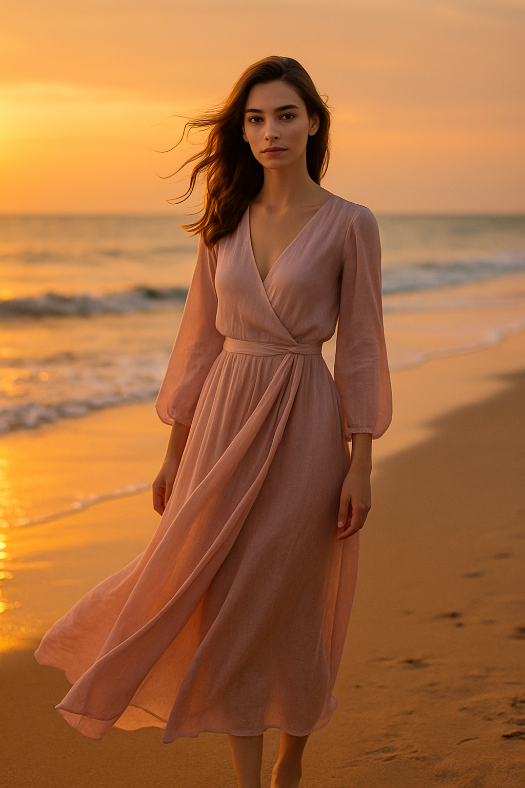 Beach Sunset Editorial Portrait – Ocean Glow Pack
