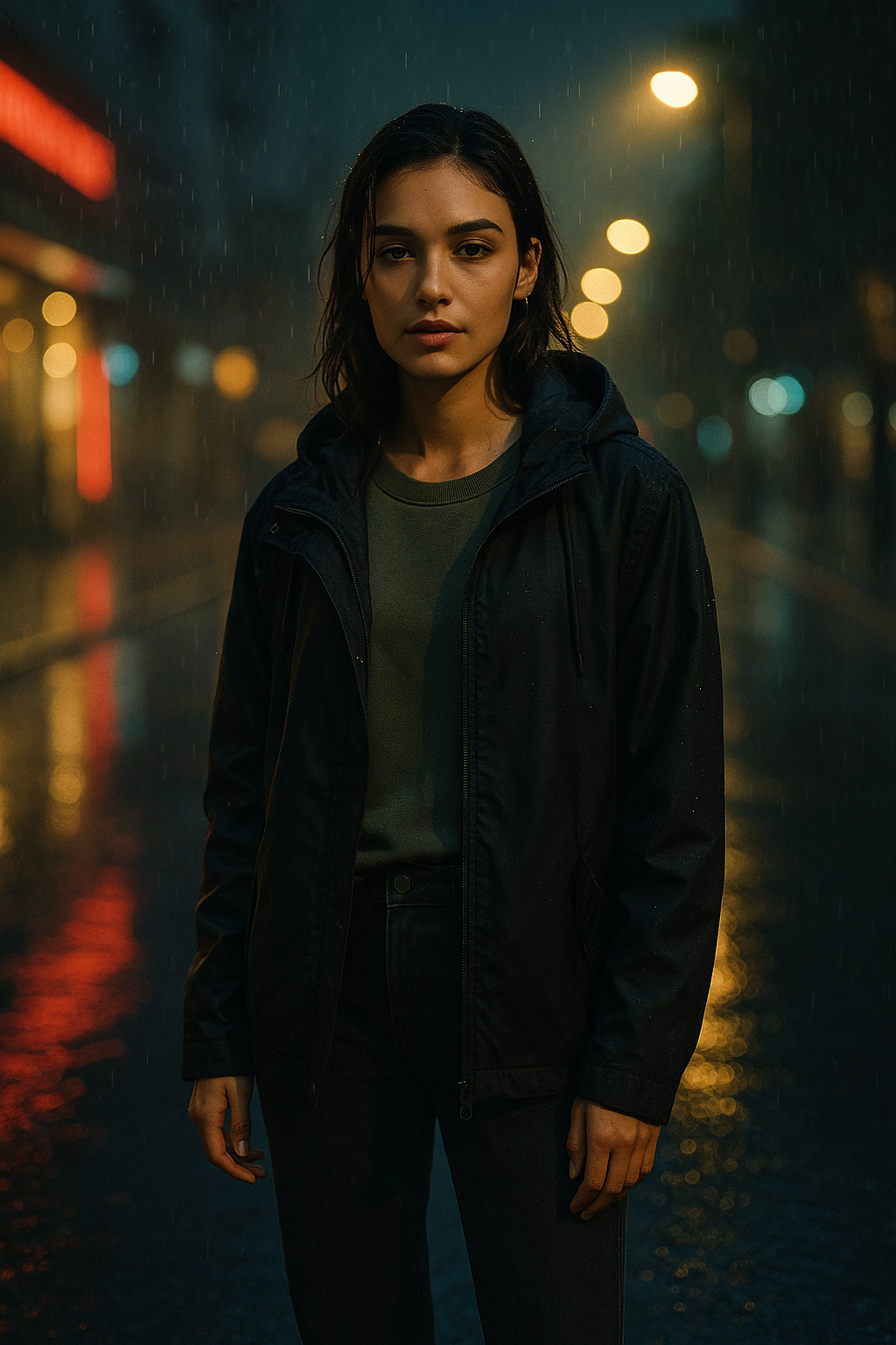 Moody Monsoon Street Fashion Portrait – Rain Glow Pack